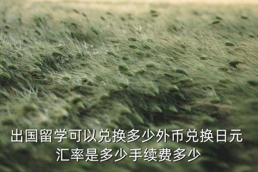 出國留學(xué)可以兌換多少外幣兌換日元 匯率是多少手續(xù)費多少
