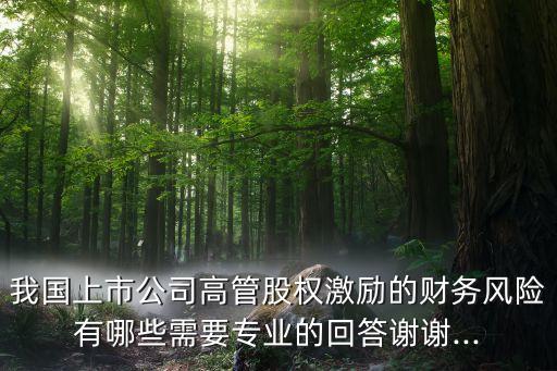 我國上市公司高管股權(quán)激勵的財務(wù)風險有哪些需要專業(yè)的回答謝謝...