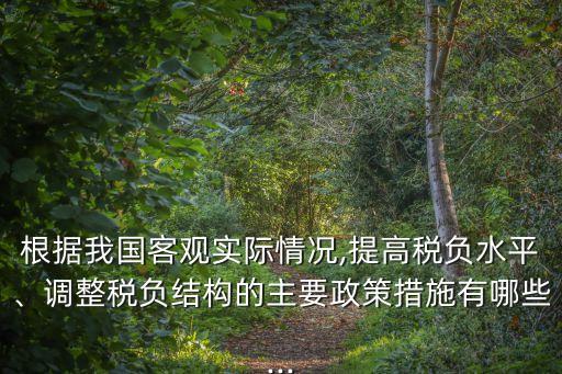 根據(jù)我國(guó)客觀實(shí)際情況,提高稅負(fù)水平、調(diào)整稅負(fù)結(jié)構(gòu)的主要政策措施有哪些...