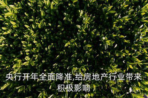 央行開年全面降準,給房地產行業(yè)帶來積極影響