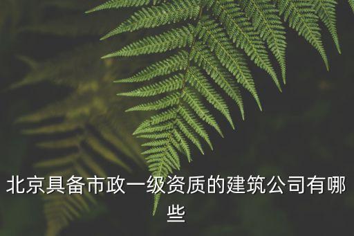 北京具備市政一級(jí)資質(zhì)的建筑公司有哪些