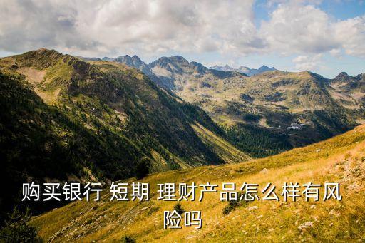 購買銀行 短期 理財產(chǎn)品怎么樣有風險嗎
