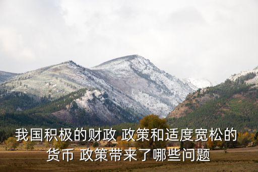 我國積極的財政 政策和適度寬松的 貨幣 政策帶來了哪些問題