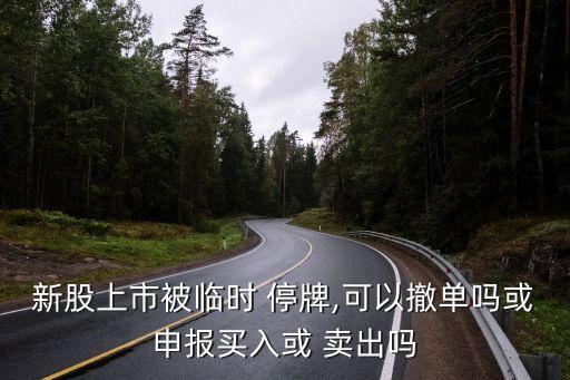 新股上市被臨時(shí) 停牌,可以撤單嗎或申報(bào)買入或 賣出嗎