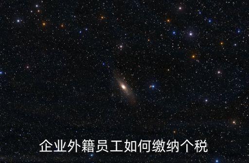 企業(yè)外籍員工如何繳納個(gè)稅