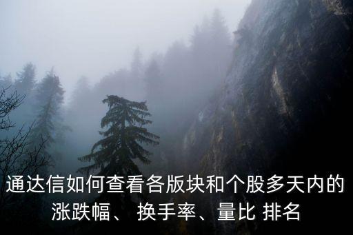 通達信如何查看各版塊和個股多天內(nèi)的漲跌幅、 換手率、量比 排名