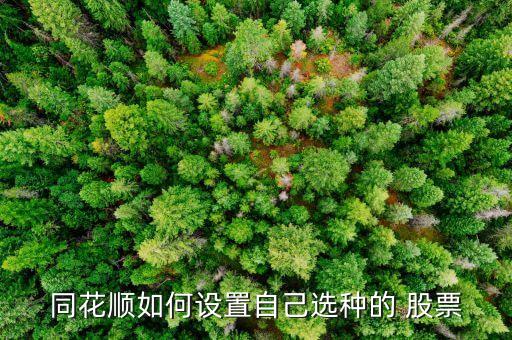同花順如何設置自己選種的 股票