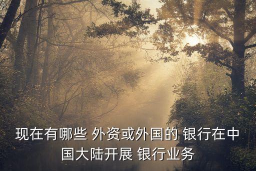 現(xiàn)在有哪些 外資或外國的 銀行在中國大陸開展 銀行業(yè)務(wù)
