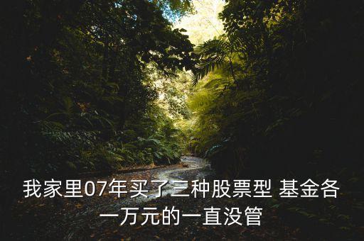 我家里07年買(mǎi)了三種股票型 基金各一萬(wàn)元的一直沒(méi)管