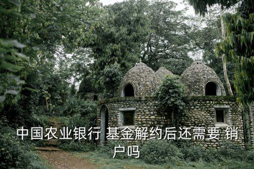 中國農業(yè)銀行 基金解約后還需要 銷戶嗎
