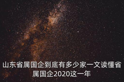 山東省屬?lài)?guó)企到底有多少家一文讀懂省屬?lài)?guó)企2020這一年