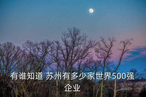 有誰(shuí)知道 蘇州有多少家世界500強(qiáng)企業(yè)