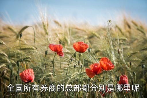 全國(guó)所有券商的總部都分別是哪里呢