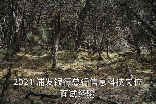 2021 浦發(fā)銀行總行信息科技崗位面試經驗