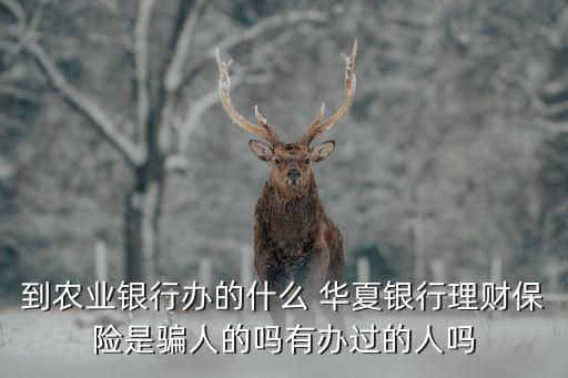 到農(nóng)業(yè)銀行辦的什么 華夏銀行理財保險是騙人的嗎有辦過的人嗎