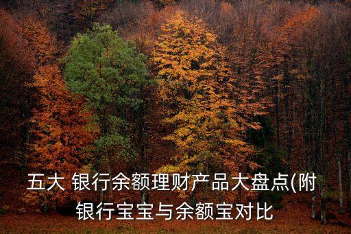 五大 銀行余額理財產(chǎn)品大盤點(附 銀行寶寶與余額寶對比