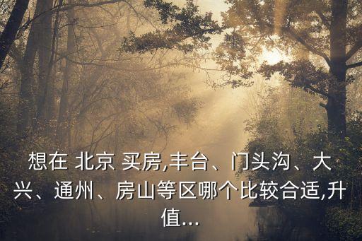 想在 北京 買房,豐臺(tái)、門頭溝、大興、通州、房山等區(qū)哪個(gè)比較合適,升值...