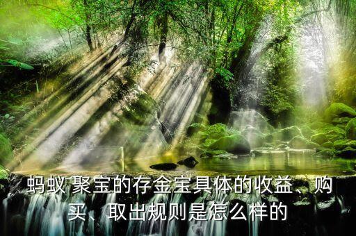  螞蟻 聚寶的存金寶具體的收益、購買、取出規(guī)則是怎么樣的