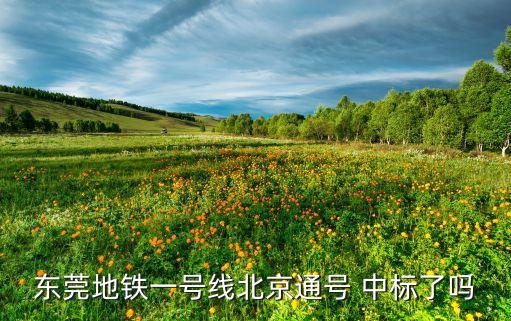 東莞地鐵一號(hào)線(xiàn)北京通號(hào) 中標(biāo)了嗎