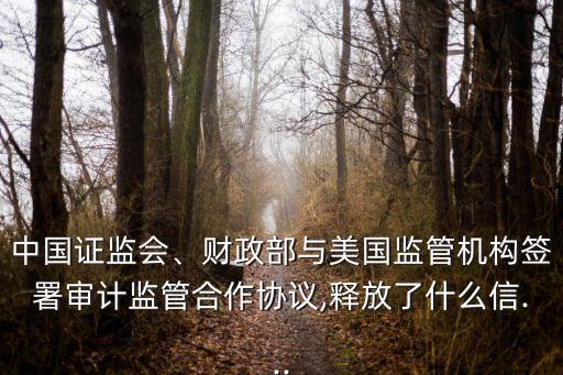中國證監(jiān)會(huì)、財(cái)政部與美國監(jiān)管機(jī)構(gòu)簽署審計(jì)監(jiān)管合作協(xié)議,釋放了什么信...