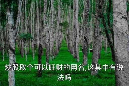 炒股取個(gè)可以旺財(cái)?shù)木W(wǎng)名,這其中有說法嗎