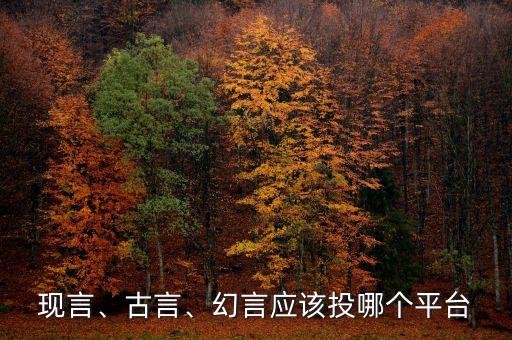 現(xiàn)言、古言、幻言應(yīng)該投哪個(gè)平臺(tái)
