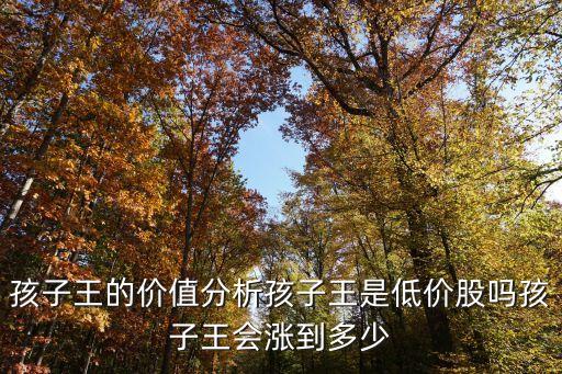 孩子王的價(jià)值分析孩子王是低價(jià)股嗎孩子王會漲到多少
