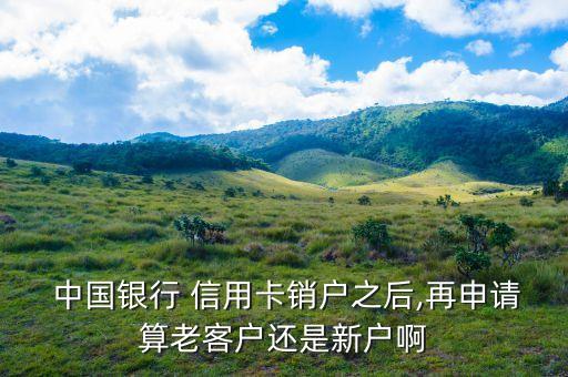  中國(guó)銀行 信用卡銷(xiāo)戶(hù)之后,再申請(qǐng)算老客戶(hù)還是新戶(hù)啊