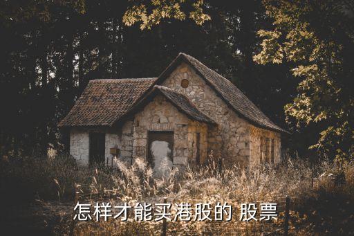 怎樣才能買(mǎi)港股的 股票