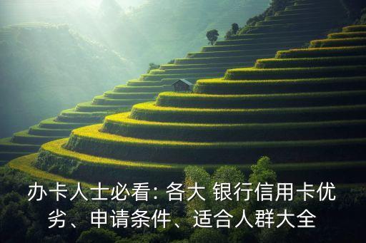 辦卡人士必看: 各大 銀行信用卡優(yōu)劣、申請(qǐng)條件、適合人群大全