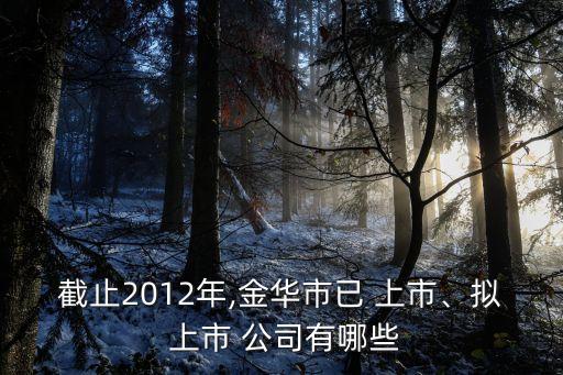 截止2012年,金華市已 上市、擬 上市 公司有哪些