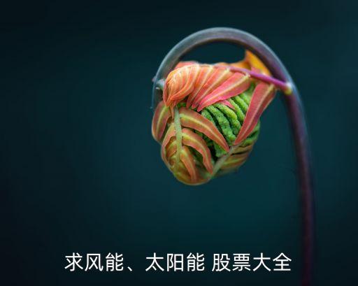 求風(fēng)能、太陽(yáng)能 股票大全