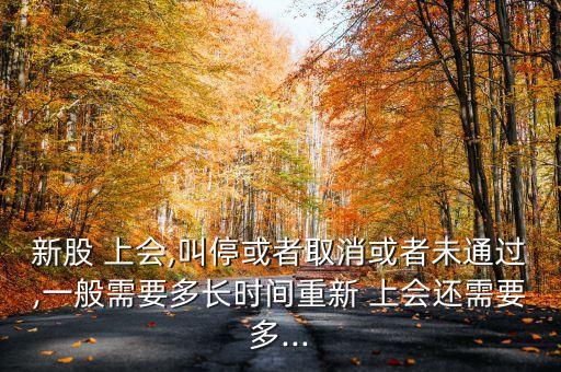 新股 上會,叫?；蛘呷∠蛘呶赐ㄟ^,一般需要多長時間重新 上會還需要多...