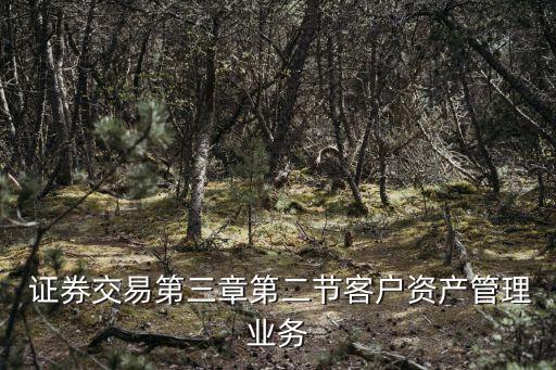  證券交易第三章第二節(jié)客戶(hù)資產(chǎn)管理業(yè)務(wù)