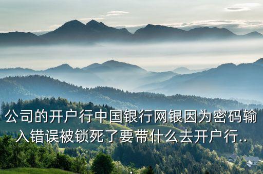 公司的開戶行中國銀行網(wǎng)銀因?yàn)槊艽a輸入錯誤被鎖死了要帶什么去開戶行...