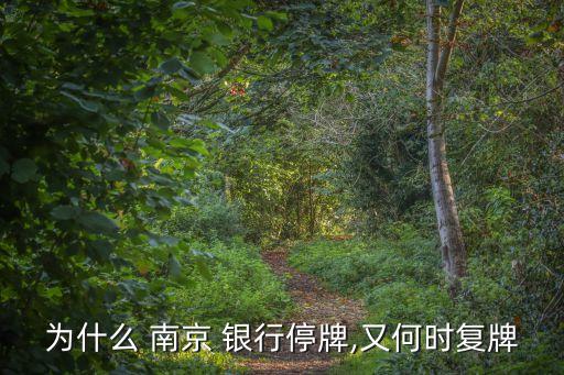 為什么 南京 銀行停牌,又何時復(fù)牌