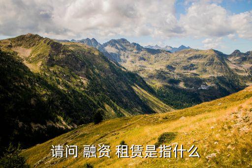 請問 融資 租賃是指什么