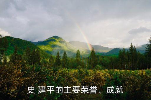 史 建平的主要榮譽(yù)、成就