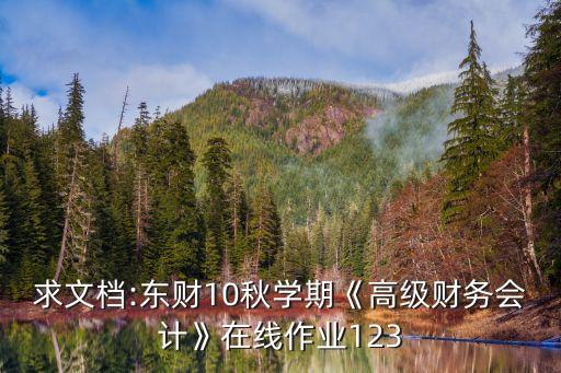 求文檔:東財(cái)10秋學(xué)期《高級財(cái)務(wù)會(huì)計(jì)》在線作業(yè)123
