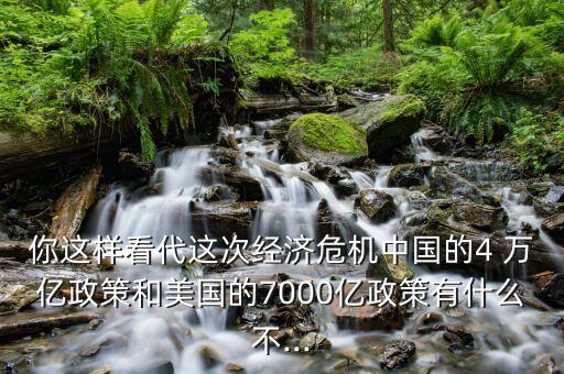你這樣看代這次經(jīng)濟(jì)危機(jī)中國(guó)的4 萬(wàn)億政策和美國(guó)的7000億政策有什么不...