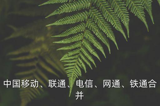 中國移動、聯(lián)通、電信、網通、鐵通合并