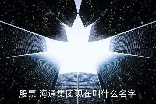 股票 海通集團現(xiàn)在叫什么名字