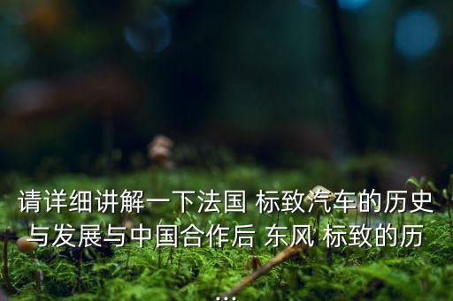 請詳細(xì)講解一下法國 標(biāo)致汽車的歷史與發(fā)展與中國合作后 東風(fēng) 標(biāo)致的歷...