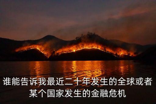 誰能告訴我最近二十年發(fā)生的全球或者某個國家發(fā)生的金融危機