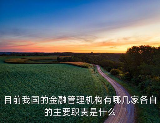 目前我國的金融管理機構(gòu)有哪幾家各自的主要職責是什么