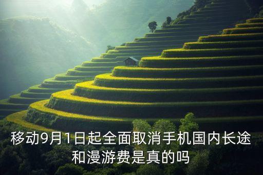 移動9月1日起全面取消手機(jī)國內(nèi)長途和漫游費(fèi)是真的嗎