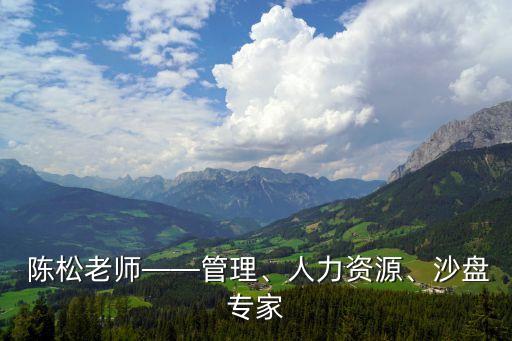  陳松老師——管理、人力資源、沙盤專家