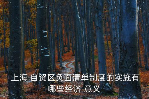  上海 自貿(mào)區(qū)負(fù)面清單制度的實施有哪些經(jīng)濟(jì) 意義