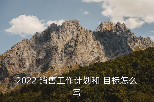 2022 銷(xiāo)售工作計(jì)劃和 目標(biāo)怎么寫(xiě)