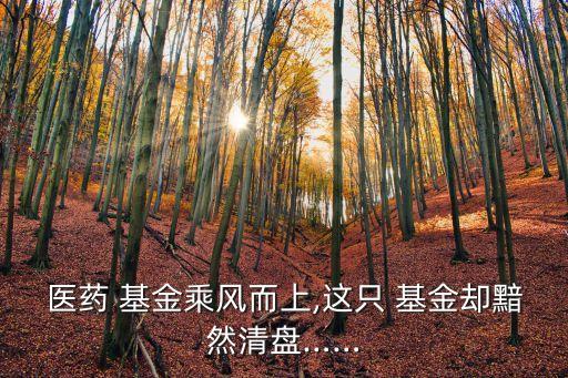 醫(yī)藥 基金乘風而上,這只 基金卻黯然清盤……